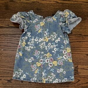 GAP Floral Denim Kids fall Dress - Blue and Yellow